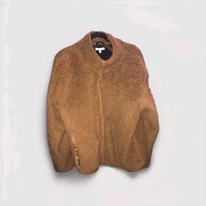 Maurices Jacket Brown XXL Teddy Fleece Soft Sherpa Plaid Inner line Snap Buttons